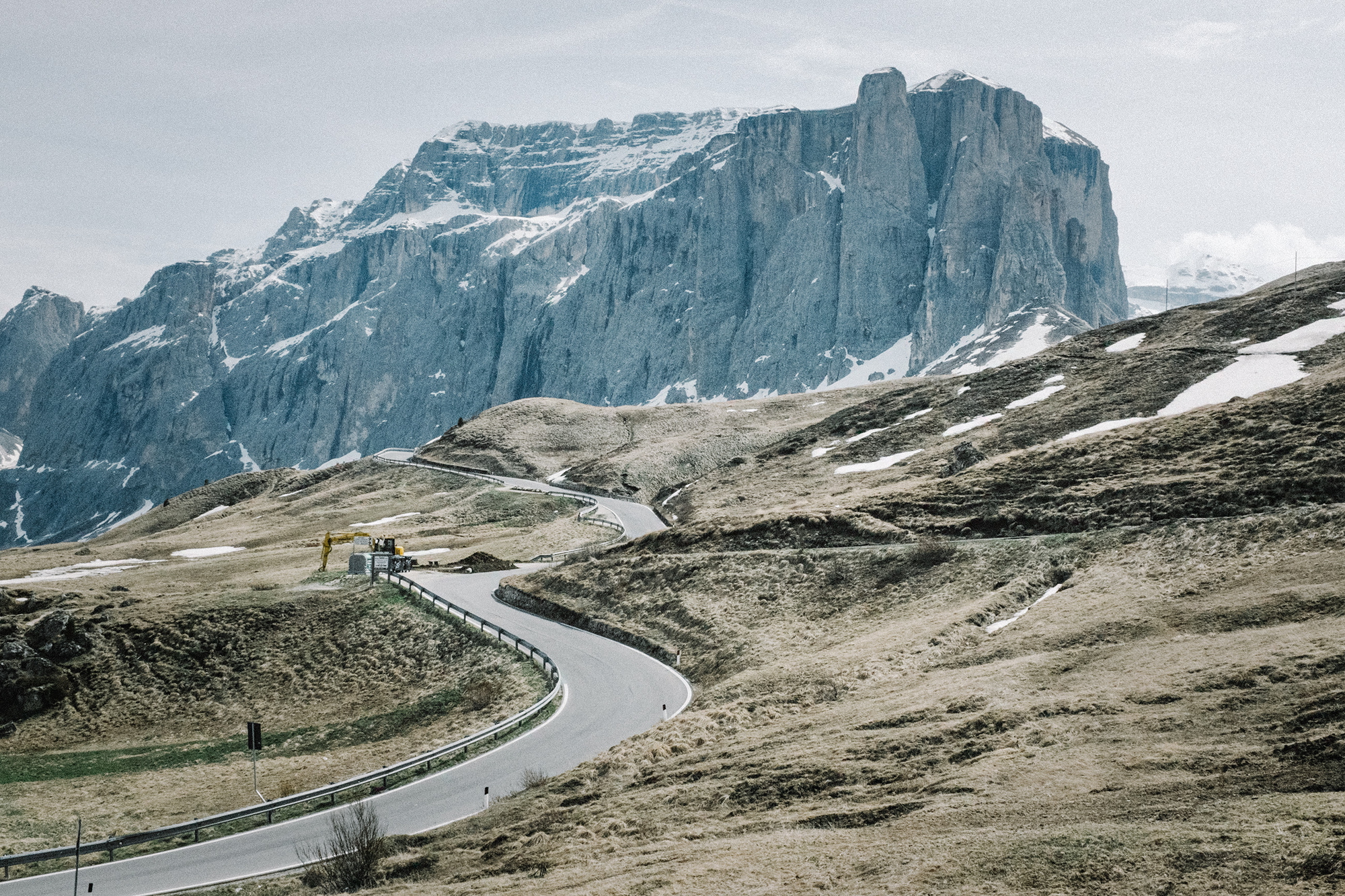 sella pass, between the provinces of trentino and south tyrol in italy