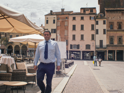 An insurance broker gets back to work after an extended lunch, Mantua June 2022